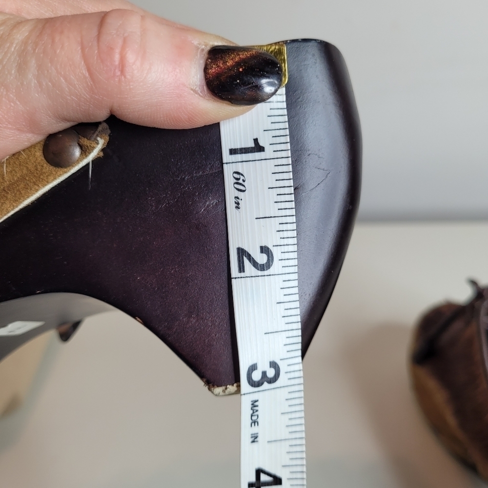 Mystique Calf Hair Leather Wooden Clogs Size Women's 7 - Picture 13 of 13